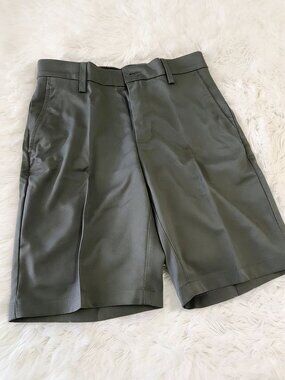 Essentials Men's Classic-Fit Stretch Olive Golf Shorts